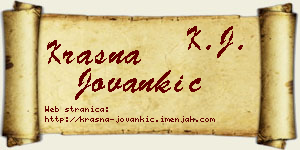 Krasna Jovankić vizit kartica